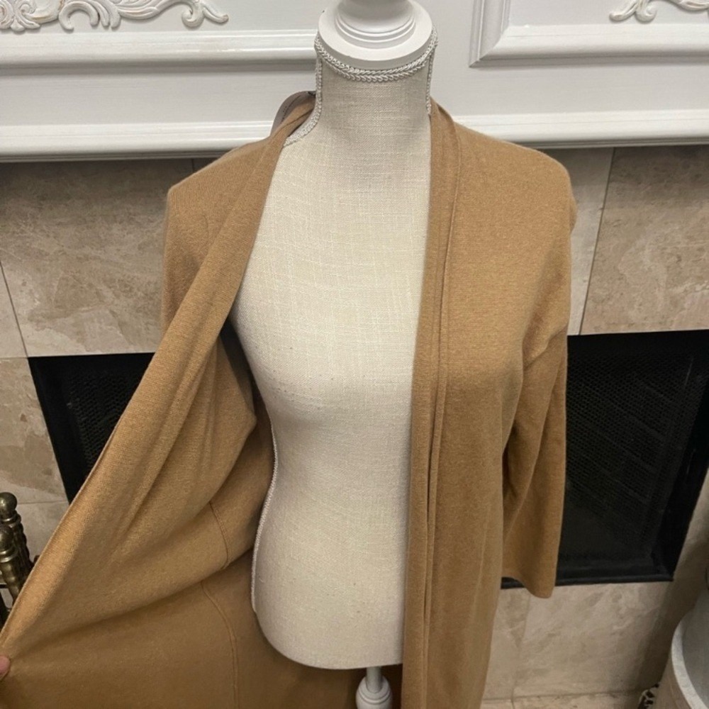 Banana Republic Open Duster Long Camel Sweater LP camel knit‎ - Picture 6 of 12